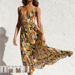 Commense Vibrant Multicolor Midi Dress